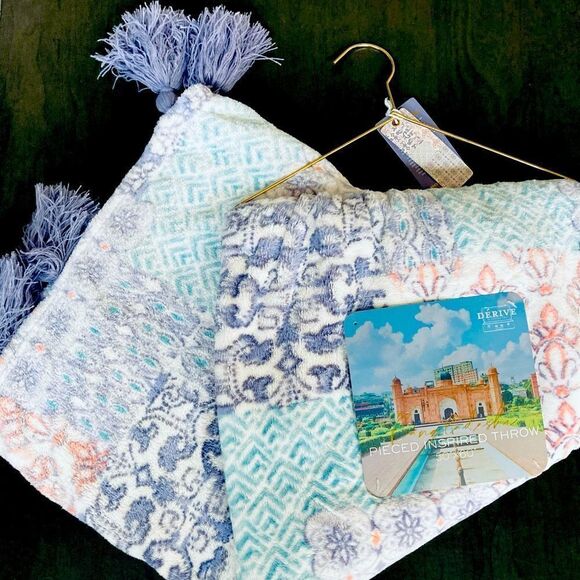 Plush Boho Moroccan Bangladesh Tribal Tassel Throw Blanket - Picture 1 of 4